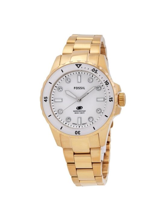 NWT Fossil Blue Dive Quartz White Dial Ladies Watch